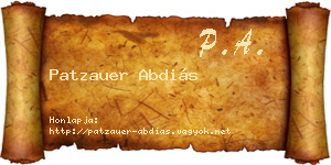 Patzauer Abdiás névjegykártya